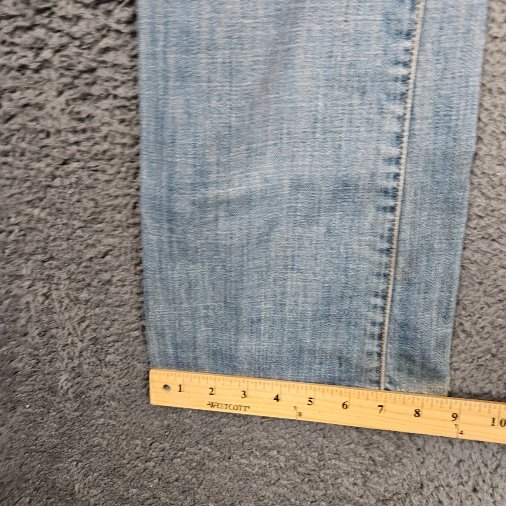 Marlow Womens Low Rise Bootcut Jeans Light Wash Distressed Patchwork 30x33‎